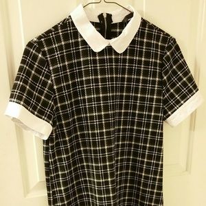 ZARA Black Plaid Collared Dress